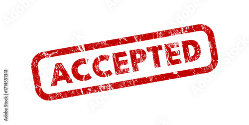 Accepted red grunge rubber stamp - vector illustration