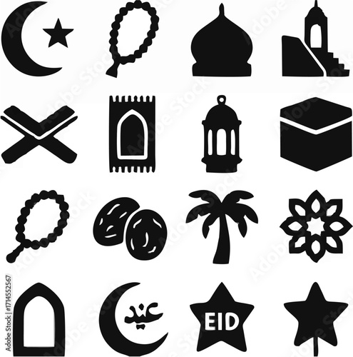 Islamic symbols including mos...