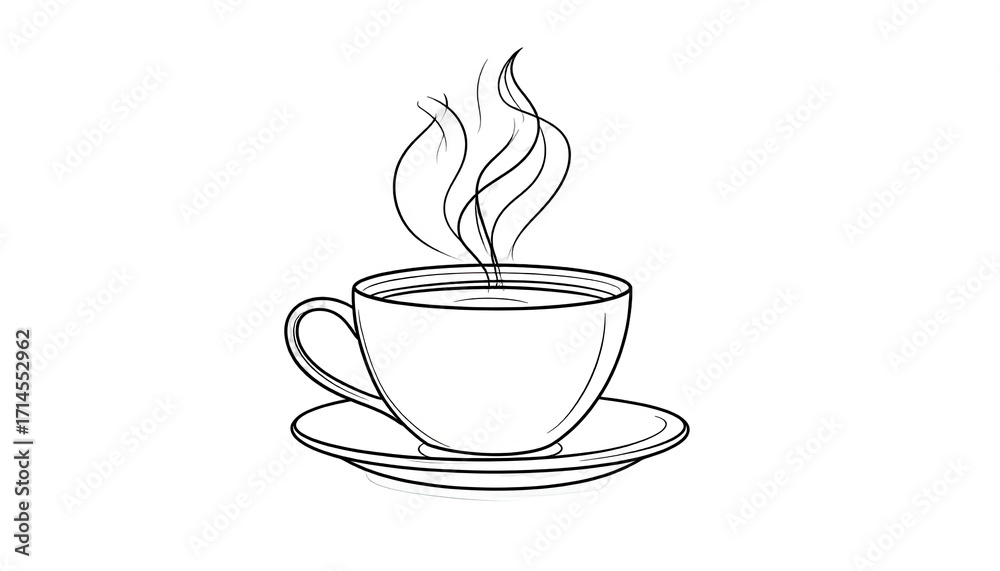 Obraz premium Simple black and white coffee cup (1)