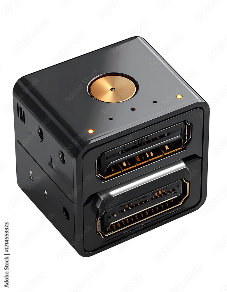 Fototapeta premium A small, square, black electronic device