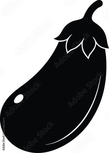 Shy eggplant vector icon.