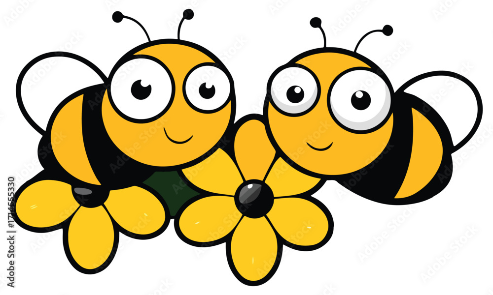 Obraz premium Bee Clipart And Cute Cartoon Bees, Realistic Honeybee Illustrations & Bumblebee Graphics