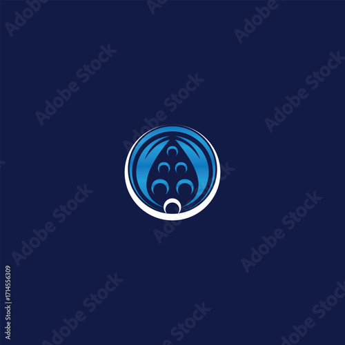 celestial themed symbol set in a circular emblem on dark background