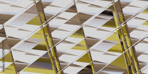 Abstract pattern of geometric forms. 3d render. 