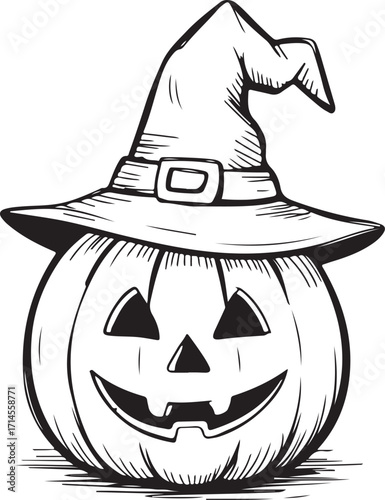 halloween pumpkin with hat
