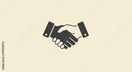 Minimalist handshake icon symbolizing agreement and partnership