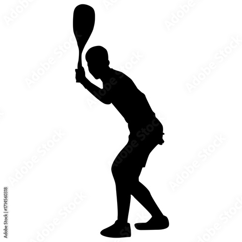Male tennis player silhouette design element, Tennis silhouette, Tennis player vector