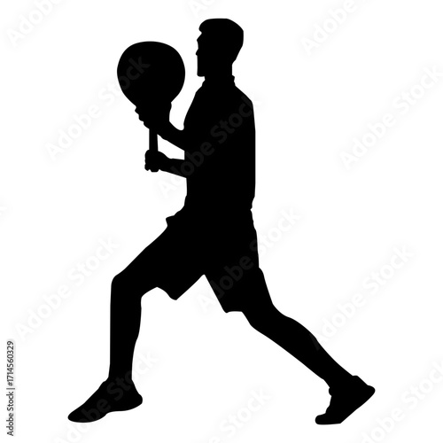 Male tennis player silhouette design element, Tennis silhouette, Tennis player vector