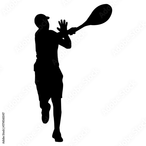 Male tennis player silhouette design element, Tennis silhouette, Tennis player vector