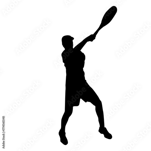 Male tennis player silhouette design element, Tennis silhouette, Tennis player vector
