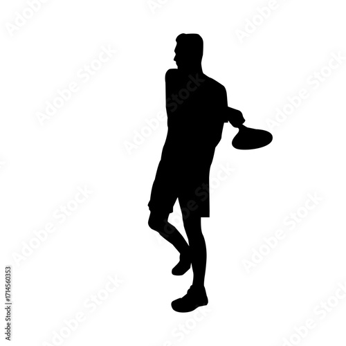 Male tennis player silhouette design element, Tennis silhouette, Tennis player vector