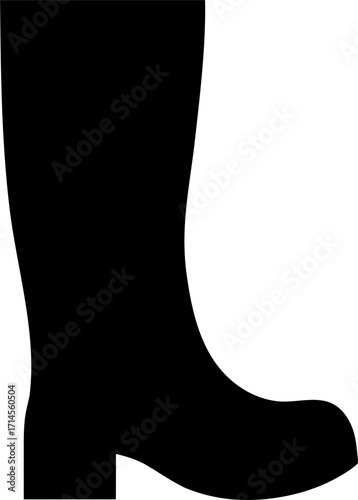 Rain Boots Silhouette | Waterproof Footwear Vector | Fashion Outline Clipart