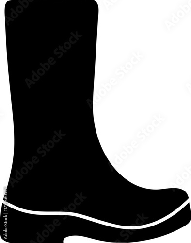 Rain Boots Silhouette | Waterproof Footwear Vector | Fashion Outline Clipart