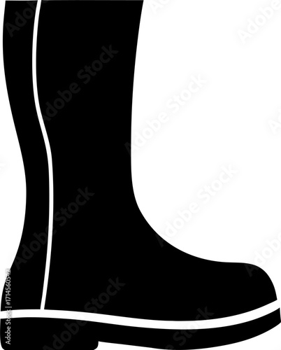 Rain Boots Silhouette | Waterproof Footwear Vector | Fashion Outline Clipart