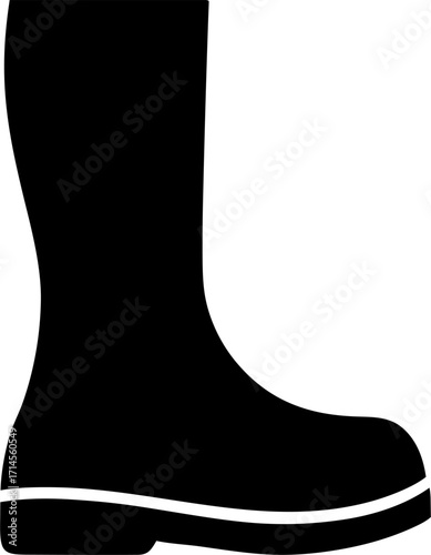 Rain Boots Silhouette | Waterproof Footwear Vector | Fashion Outline Clipart