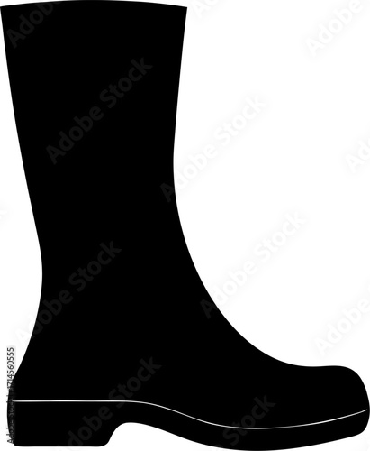Rain Boots Silhouette | Waterproof Footwear Vector | Fashion Outline Clipart