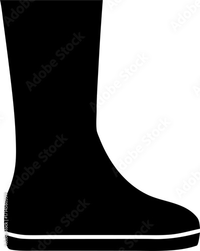 Rain Boots Silhouette | Waterproof Footwear Vector | Fashion Outline Clipart