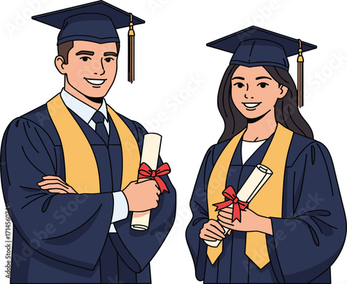 Graduation, ceremony, diploma, success, achievement, students, education, academic, cap, gown, celebration, university, college, proud, smiling, degree, school, graduate, stoles, tassels