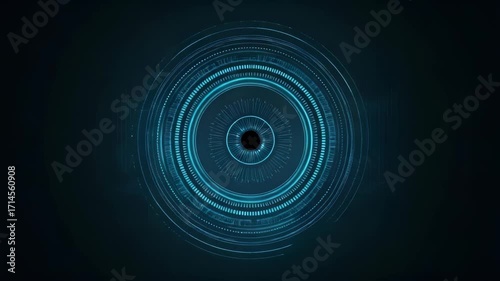 Abstract Blue Vortex - Hypnotic Circular Motion and Dark Center.