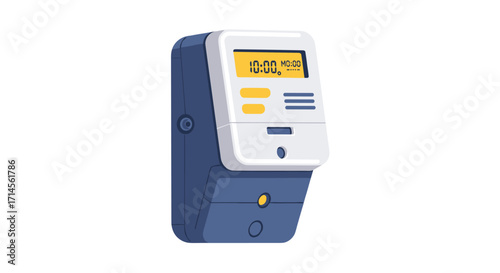 Modern digital utility meter with lcd display and buttons