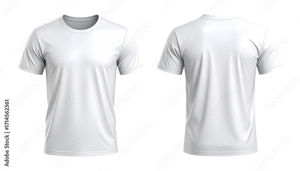 Fototapeta premium Front and back view of a plain white t-shirt (2)