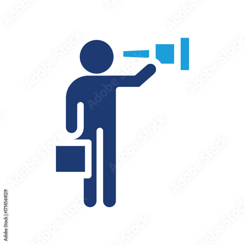 business man hold telescope colored icon vector design good for web or mobile app