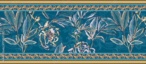 Foto Floral Shawls, Scarfs, Dupatta Digital Textile Design Fabric Print