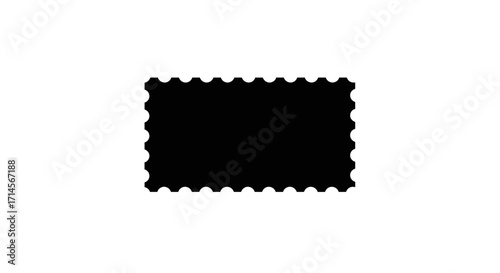 Silhouette of a blank postage stamp on white background