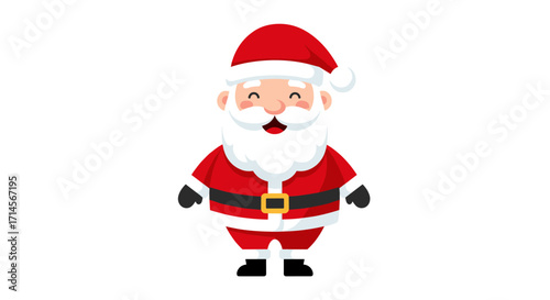 Adorable santa claus in traditional outfit with cheerful smile