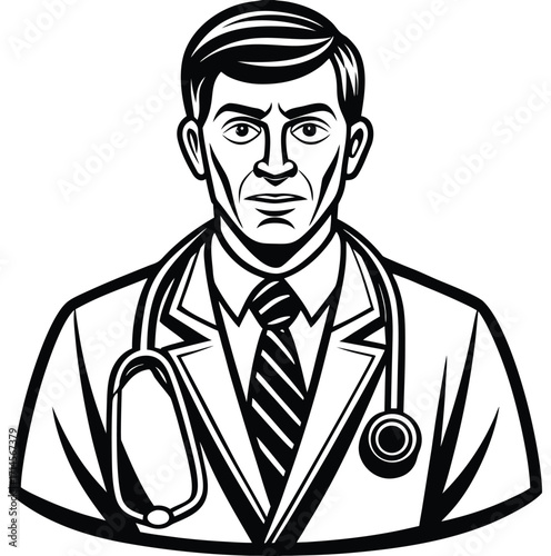 Senior businessman in suit with briefcase vector illustration