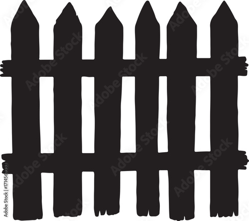 weathered wooden fence black silhouette