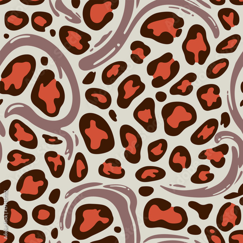 Seamless leopard print. Vector animal skin texture background	
