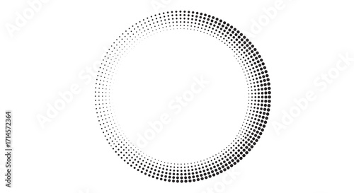 Hypnotic black and white circular pattern of dots creating a mesmerizing vortex effect