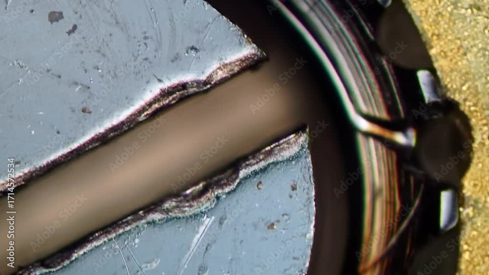 Ruby In Machining Vintage Watch Mechanism Under Microscope - DIC Reveals Brass Surface ...