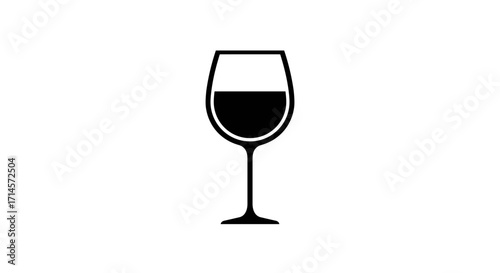Minimalist wine glass icon for modern design projects