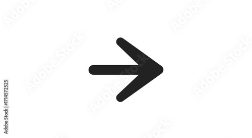 Simple black rightward arrow on white background