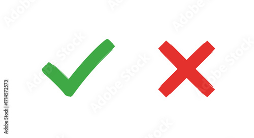 Green check mark and red cross symbols for correct and incorrect choices