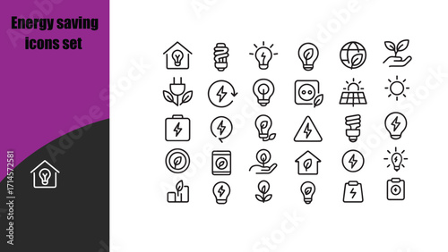 Energy saving icons set