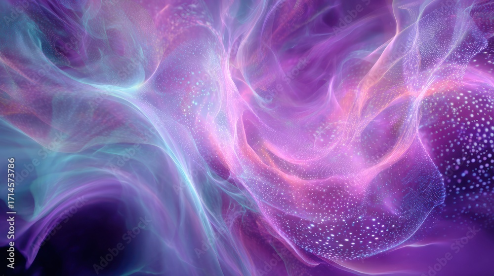 Fototapeta premium Ethereal swirls of light, purple and blue, with soft, hazy textures