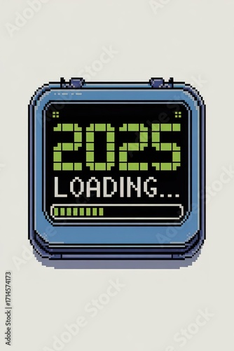 Pixelated 2025 Loading Screen Display
