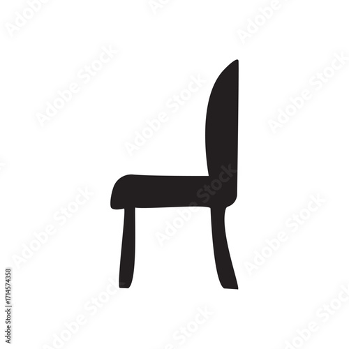 Simple black silhouette chair