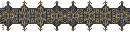 Golden fence vintage frame seamless border ethnic tribal border