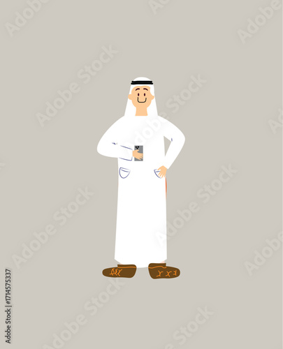 an arabian seeing the all pettarns in mobile shetourstock