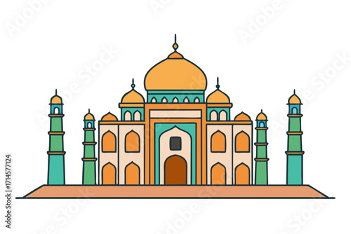 taj mahal vector illustration