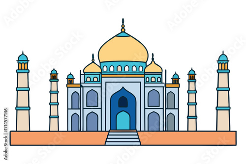 taj mahal vector illustration