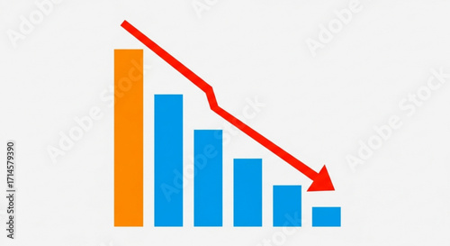 Stock market crash financial crisis economic recession falling graph chart diagram business loss decrease 100