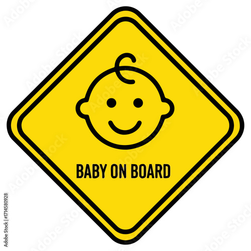 Baby on Board Sign for Vehicle Safety and Awareness.