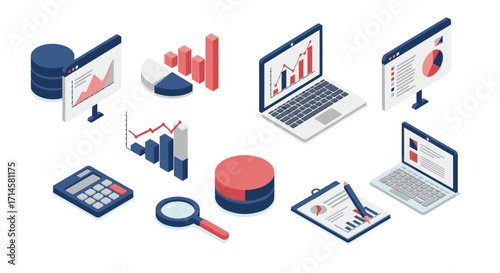Isometric data analysis and visualization tools with charts and analytics