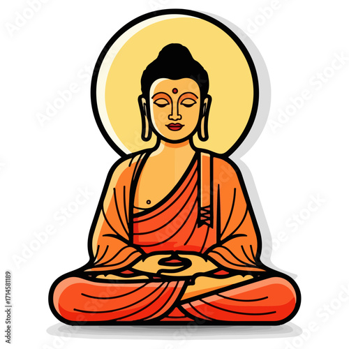 Serene Buddha Meditating with Radiant Enlightenment.