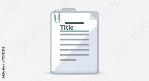 Document file icon with paperclip vector illustration for business and office work and organization design